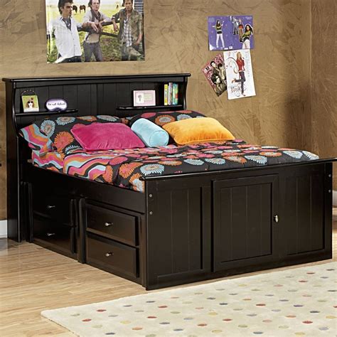 Full Mates Bed With Bookcase Headboard And Storage 1199 Furniture