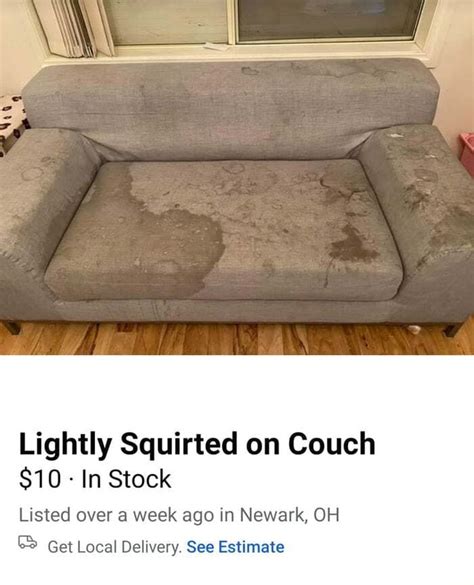 Lightly Squirted On Couch 10 In Stock Listed Over A Week Ago In Newark Oh Get Local Delivery