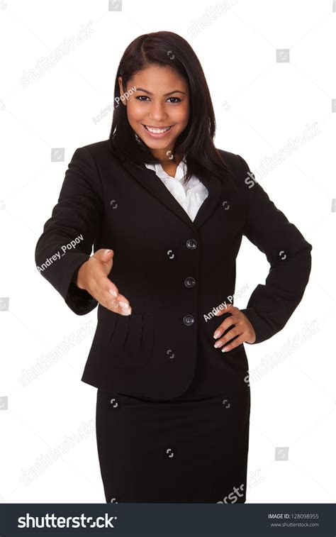 Business Woman Extending Her Hand Handshake Stock Photo 128098955