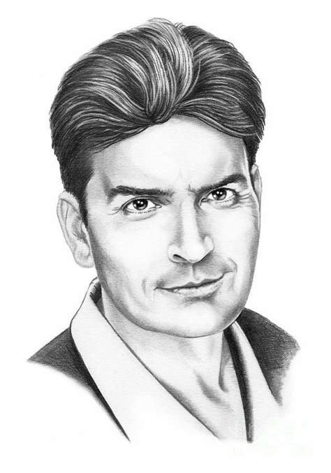 Charlie Sheen Celebrity Drawings Portrait Charlie Sheen