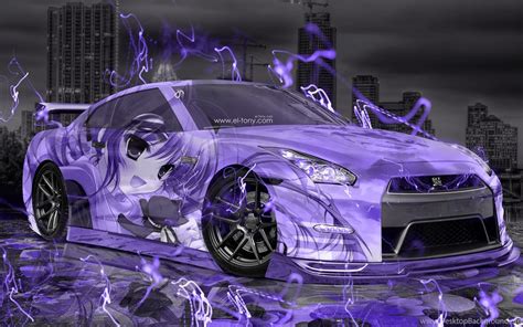 Nissan GTR R JDM Anime Girl Aerography City Car El Tony Desktop Background