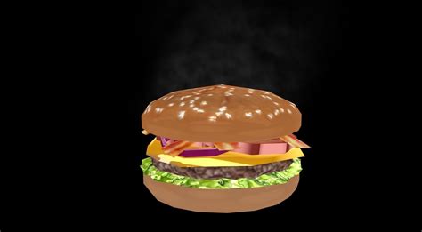 3d Model Burger Vr Ar Low Poly Cgtrader