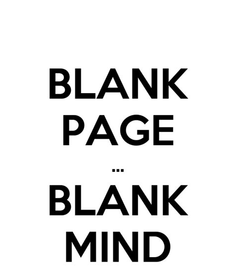 Blank Page Blank Mind Poster Noname8923 Keep Calm O Matic