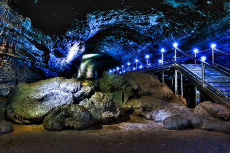 Manjanggul Cave Illuminated By Lights Travel Pictures Of Manjanggul