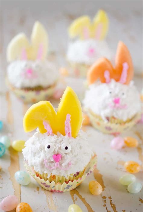 Light Coconut Cream Easter Bunny Cupcakes