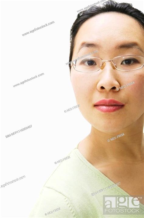Portrait Of Asian Woman Wearing Eyeglasses Stock Photo Picture And