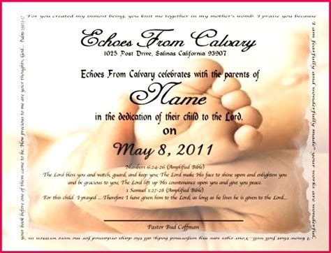Baby Dedication Certificates Template Fabtemplatez With