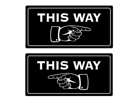 This Way Pointing Finger Directional Adhesive Sign Ideal Etsy
