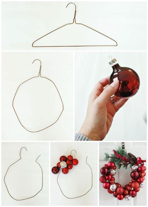 Deck The Halls With This Easy To Make Wire Hanger Ornament Wreath All