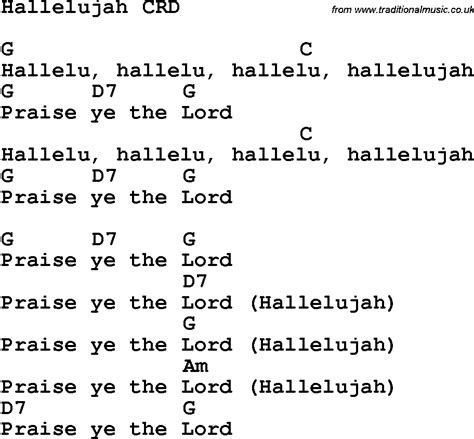 Christian Chlidrens Song Hallelujah Crd Lyrics And Chords Christian