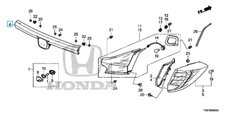 Honda Civic Tourer 2014 2016 Rear Centre Light Honda Direct Parts