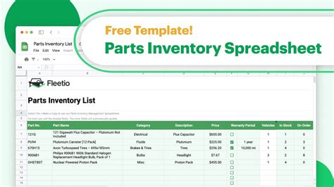Creating A Parts Inventory Management Spreadsheet W Free Template