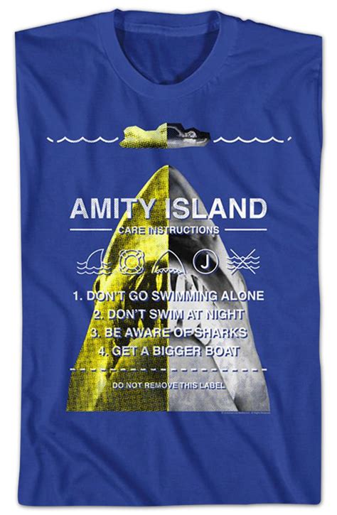 Amity Island Care Instructions Jaws T Shirt