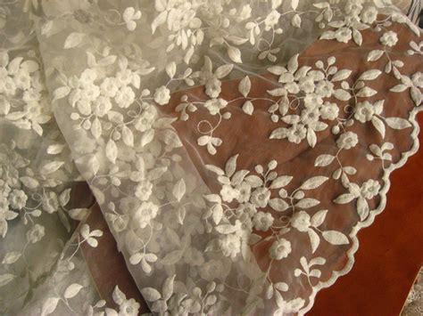 Embroidered Organza Lace Fabric Retro Floral Lace Cotton Etsy