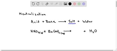 Solved Consider This Aqueous Reaction Hno3 Aq Ba Oh 2 Aq What Is The Formula For The Salt