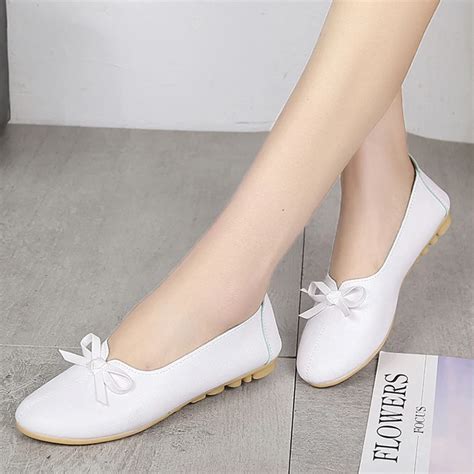 Woman Flats White Shoes Comfortable Ladies Shoes Women Slip On Flat