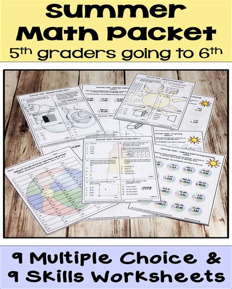 Summer Math Packet For Rising Th Graders Review Of Th Math