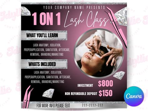 On Lash Class Flyer Lash Class Template Lash Training Flyer Lash