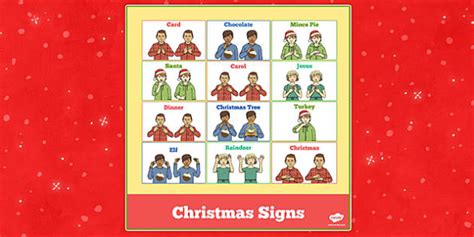 Christmas Sign Language Ks1 British Sign Language Twinkl