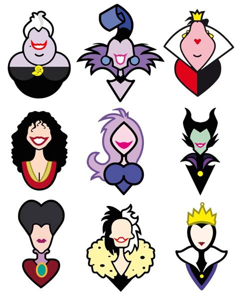 Disney Villains SVG's | Disney doodles, Disney villians, Disney villains