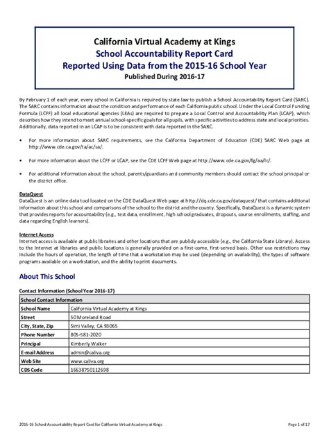 Fillable Online Kipp Scholar Academy School Accountability Report Card