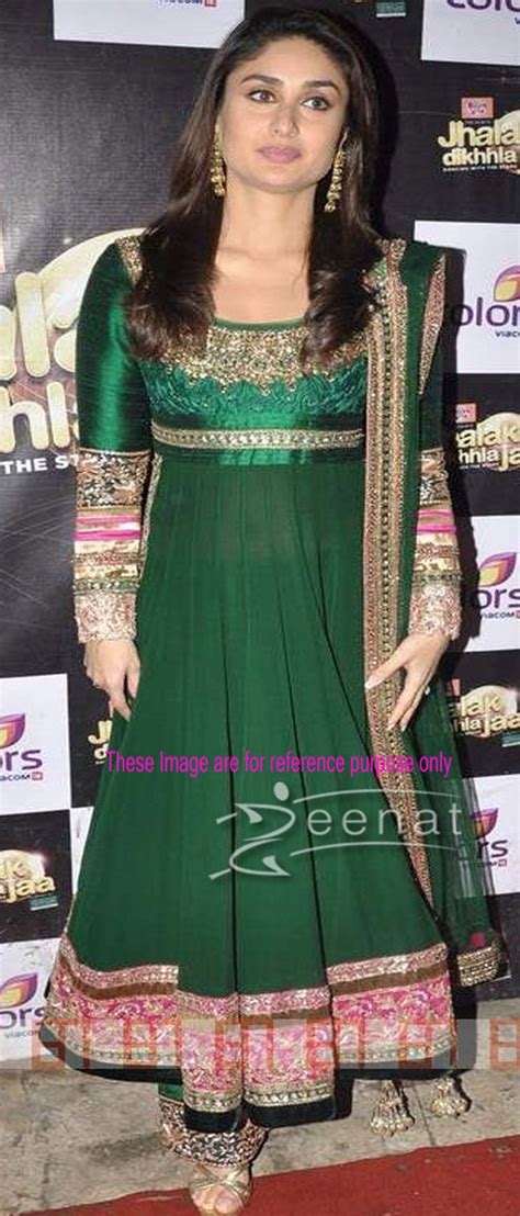 Kareena Kapoor In Green Faux Georgette Bollywood Anarkali Salwar Kameez