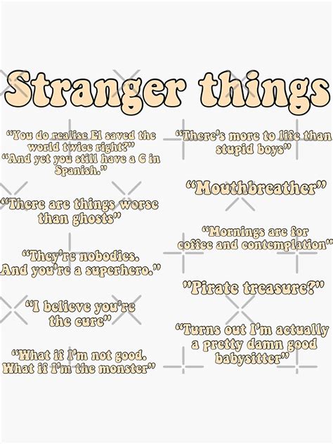 Stranger Things Quotes Sticker By Phoebebullock Redbubble
