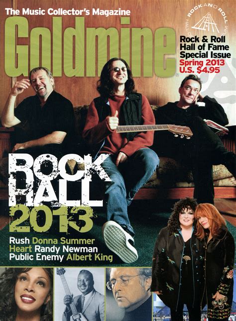 Rock Hall 2013 Rush Goldmine The Music Collectors Magazine Spring