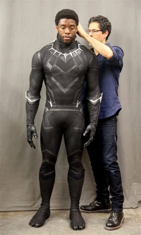 Chadwick Boseman Getting Fitting Into His Black Panther Costume For Civil War Album On Imgur