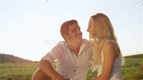 Close Up Beautiful Couple In Love Gazing At Each Other Enjoying Their Date Stock Image Image