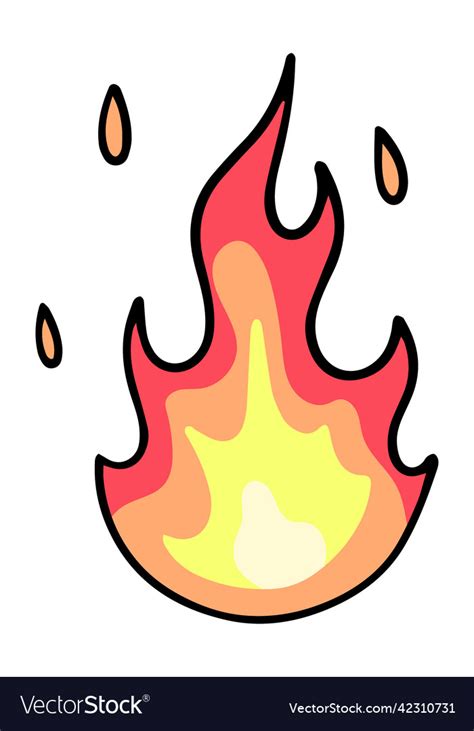Fire Or Flame A Doodle Style Design Royalty Free Vector