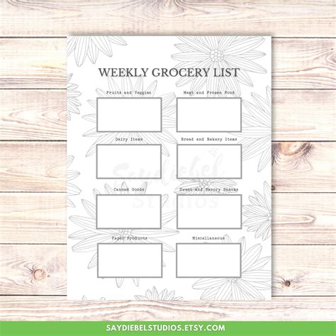 Printable Grocery List Todays Mama Grocery List Printable Grocery
