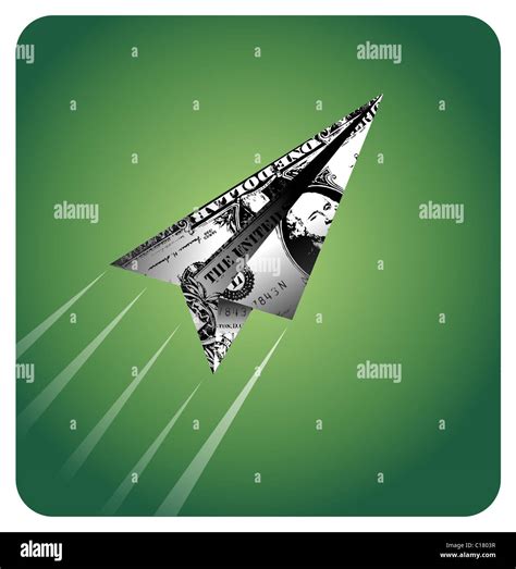 One Dollar Bill Plane Flying Away Vector Available Stock Photo Alamy