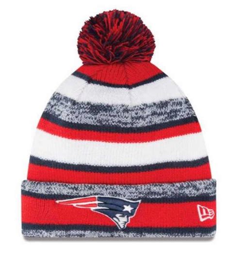 New Era New England Patriots Nfl Stocking Knit Hat Winter Beanie W Pom
