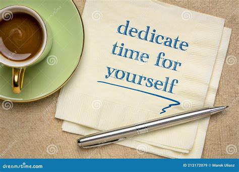 Dedicate Time For Yourself Inspirational Note Stock Image Image Of