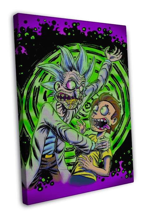 Rick And Morty Acid 20x16 Framed Canvas Print