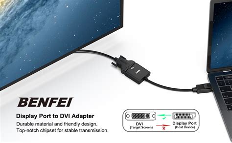 Benfei Displayport To Dvi Dvi D Single Link Adapter Display Port To