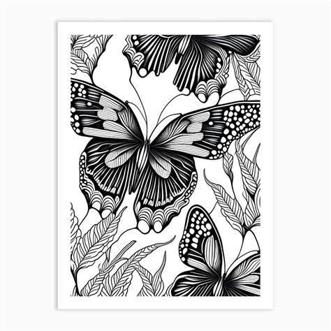 Black Swallowtail Butterfly William Morris Inspired 1 Art Print By
