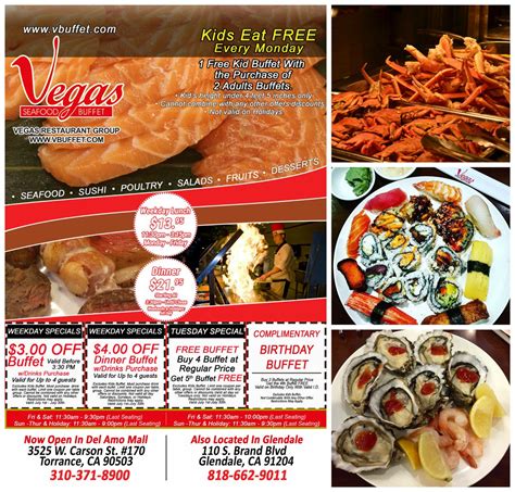 50 Off Vegas Seafood Buffet Coupons And Promo Deals Glendale Ca