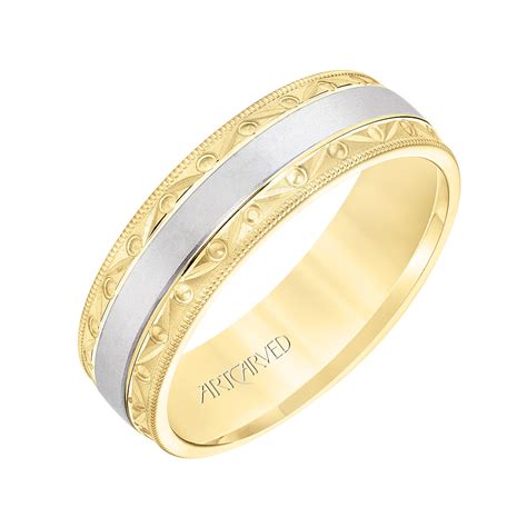 Artcarved Plain White Gold Mens Wedding Bands Diamond Engagement Rings