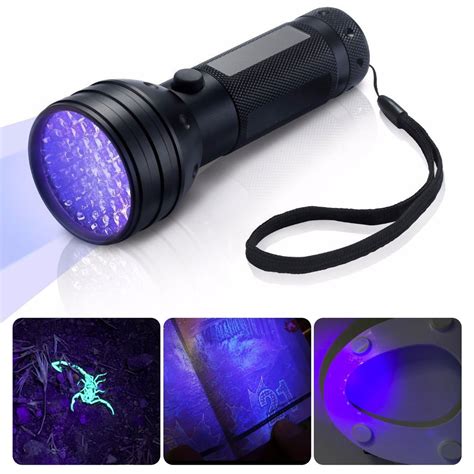 Realhunlee uv black light flashlight 4. UV Blacklight Flashlight, Ultraviolet LED Black Light for ...