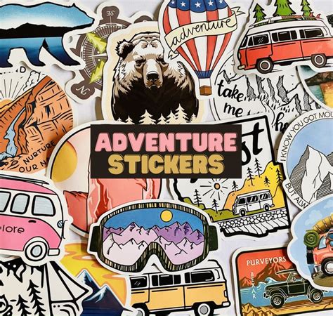 Adventure Sticker Pack Hiking Stickers Mountain Stickers Etsy