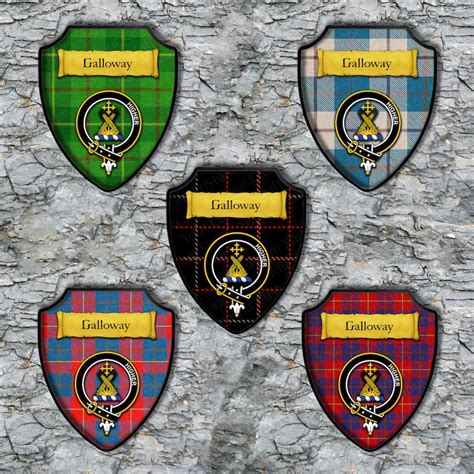Galloway Shield Plaque With Scottish Clan Coat Of Arms Badge Etsy