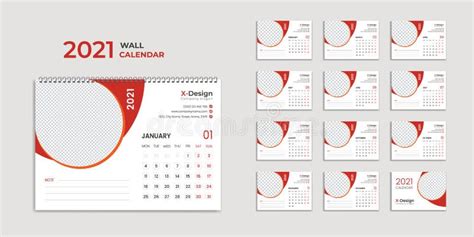 Desk Calendar 2021 Template Calendar 2021 Stock Vector Illustration