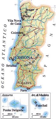 Cartina fisica della penisola iberica i monti e le città principali di spagna e portogallo. Repubblica del Portogallo República Portuguesa