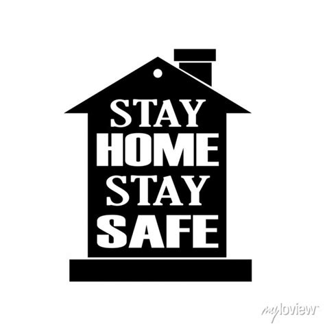 Stay Home Stay Safe Lettering Typography Poster With Text Posters