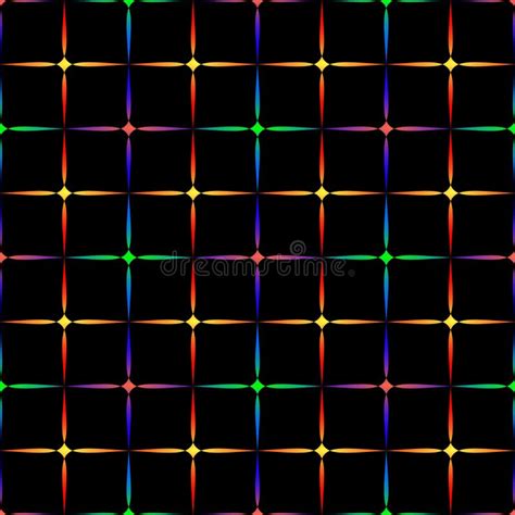 Neon Diamonds Pattern Or Background Of Multicolored Neon Stars Stock