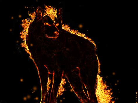 Flaming Wolf By Ejlen On Deviantart