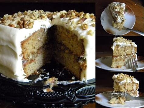 Pour into the prepared tin. Banana Walnut Cake with Cream Cheese Frosting | Restless Chipotle