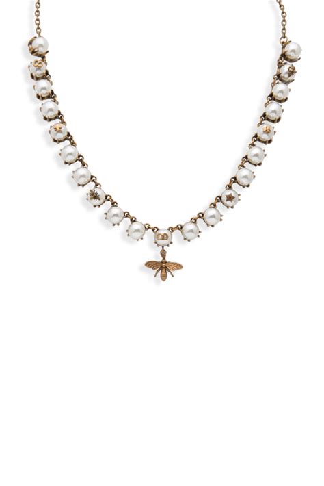 Maybe you would like to learn more about one of these? Christian Dior Faux Pearl Brass Bumble Bee Collar Necklace ...
